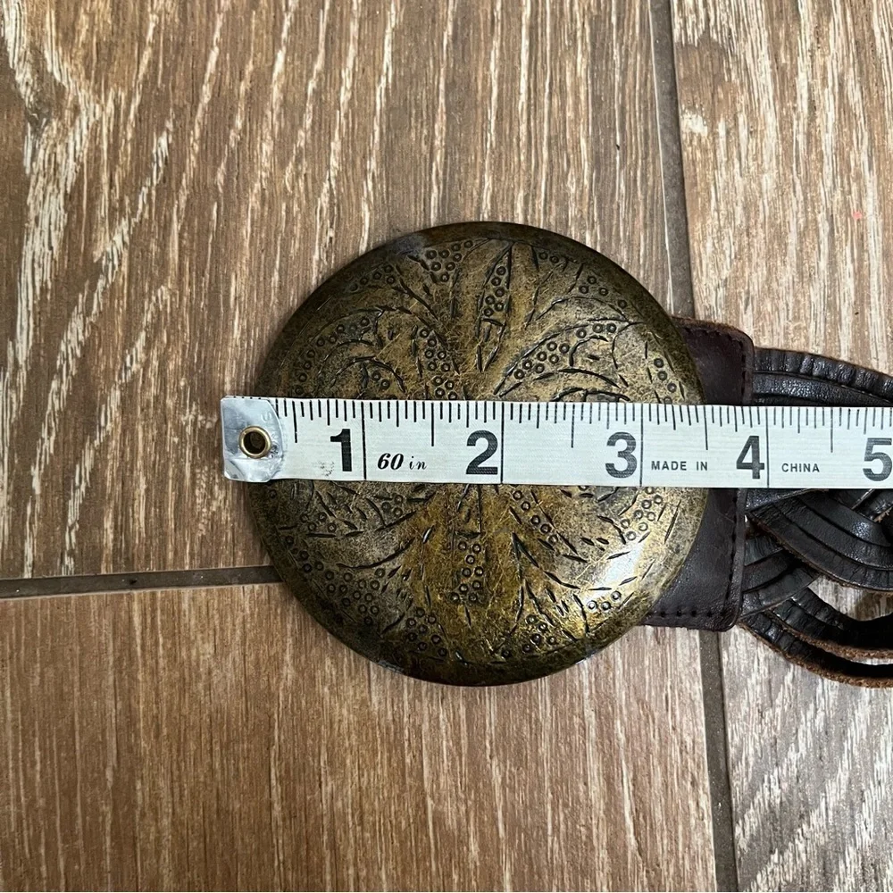 Old Navy Brown Braided Wide Leather Belt